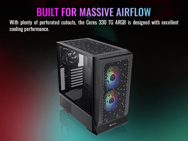 Thermaltake Ceres 330 TG ARGB Black Mid Tower E-ATX Case